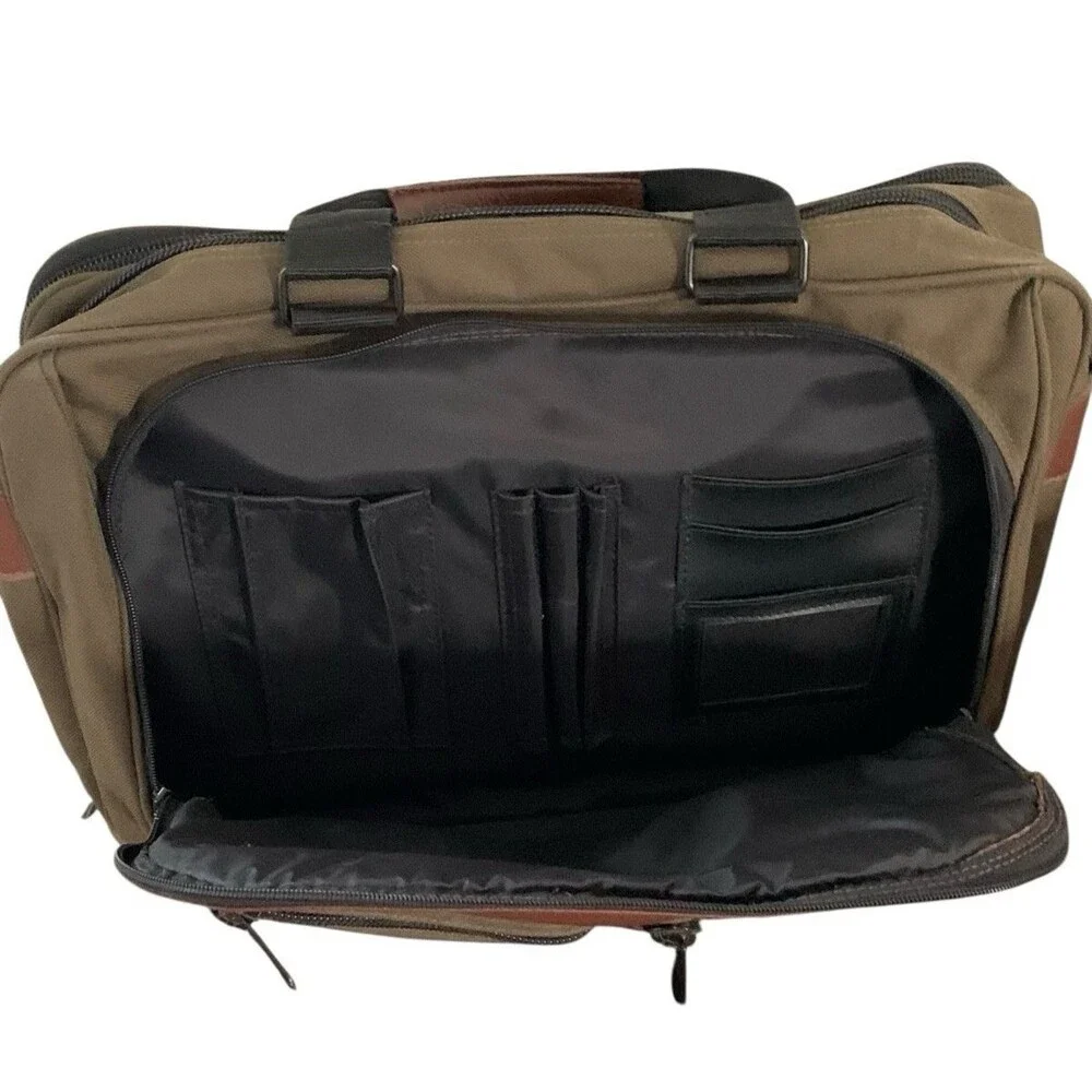Canvas And Leather Messenger Laptop Office Briefcase Bag - Branded Novartis